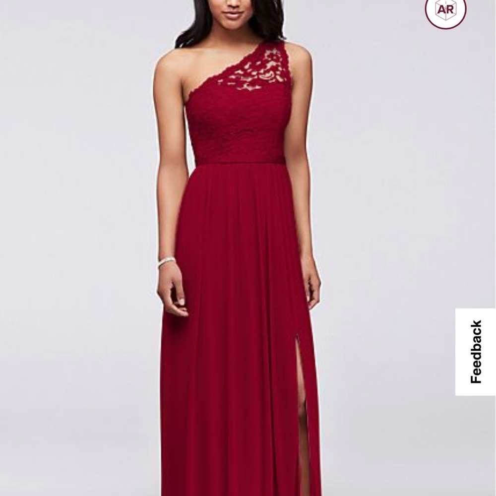 Long one shoulder lace dress (color apple)